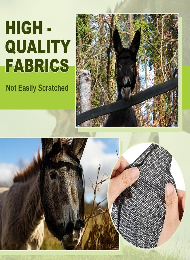 Yeyeplum Small Donkey Fly Mask with Ears Protection Breathable Mule Fly Mask with Long Ears Protection from Insects and Bugs Soft Mesh with Adjustable Fastener Easy to get on and Off(Black) - Image 4
